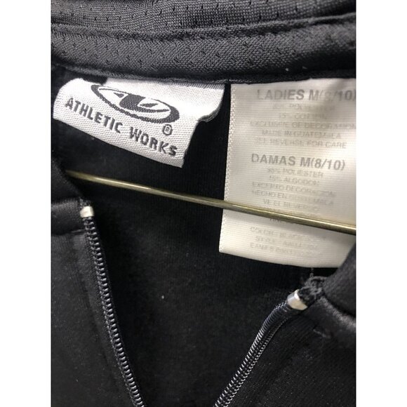 Black Athletic Works Hooded Zip up Jacket sz M 8-10 - Picture 2 of 6